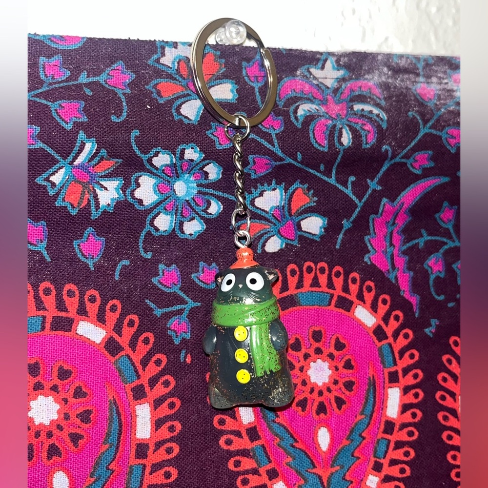 Christmas kitty keychain